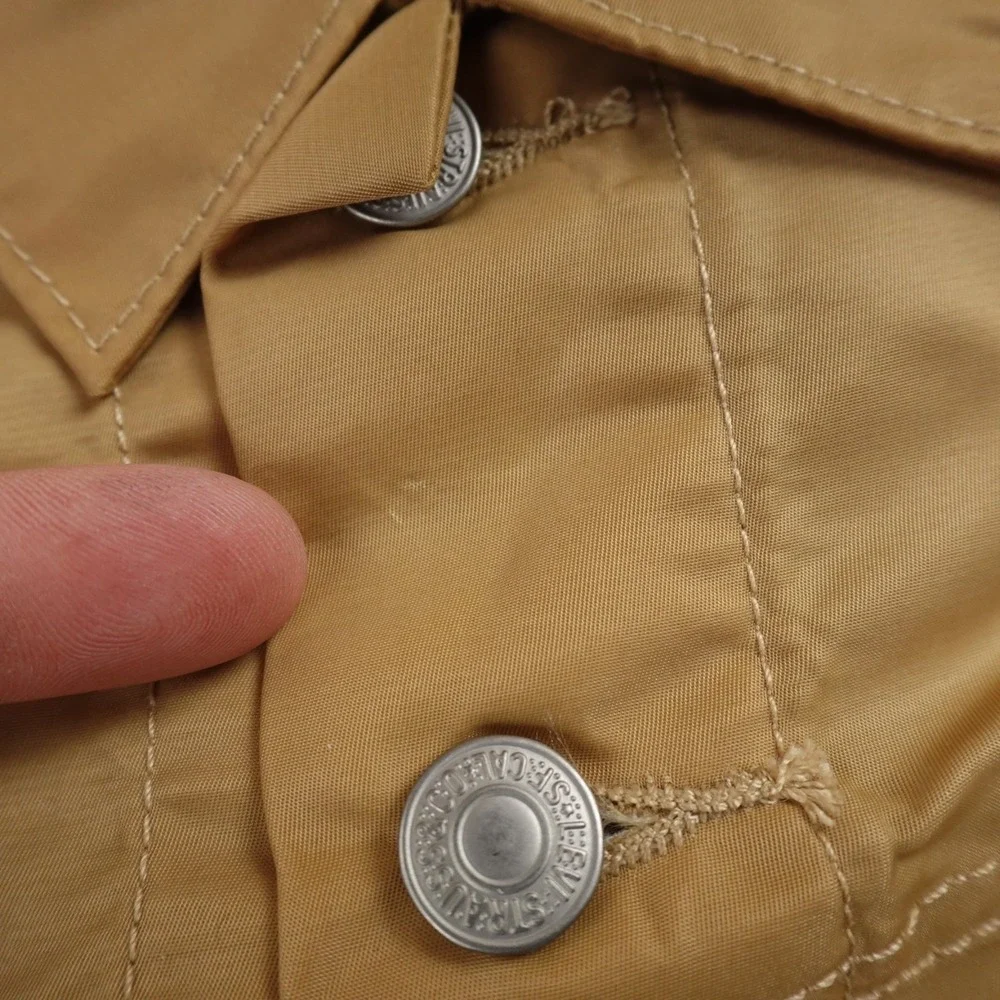 NEW Levis Jacket Mens L Beige Brown Type‎ 3 Trucker Windbreaker Bomber Coat Work